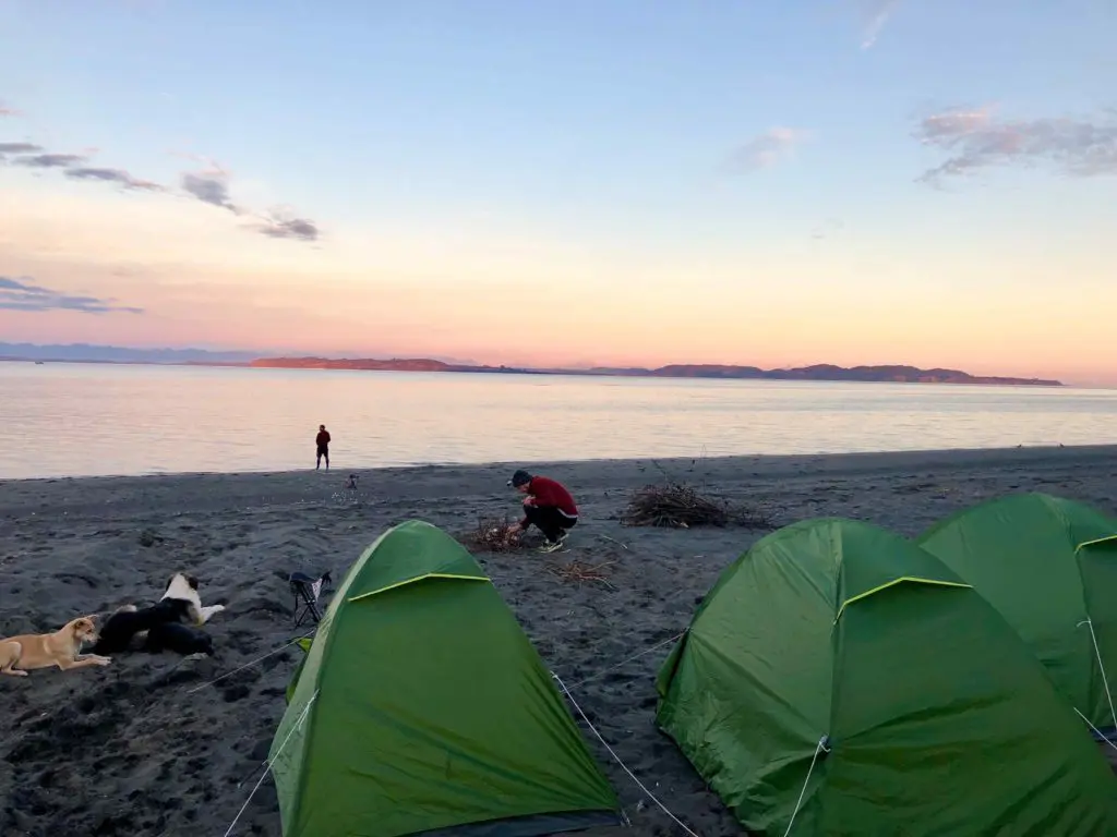 camp spot on the beach