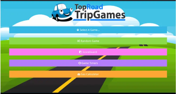top road trip games app