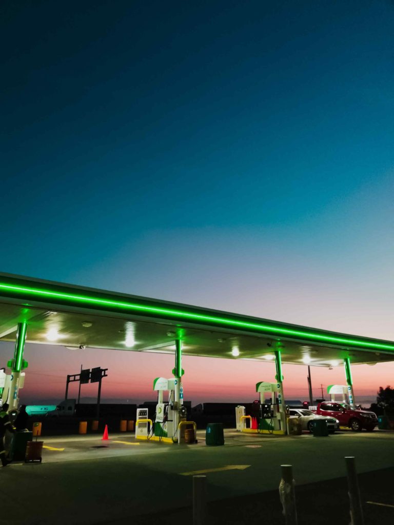A cheaper gas station to save money on a road trip