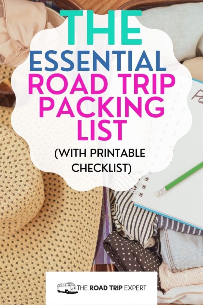 Road Trip Packing List pinterest pin