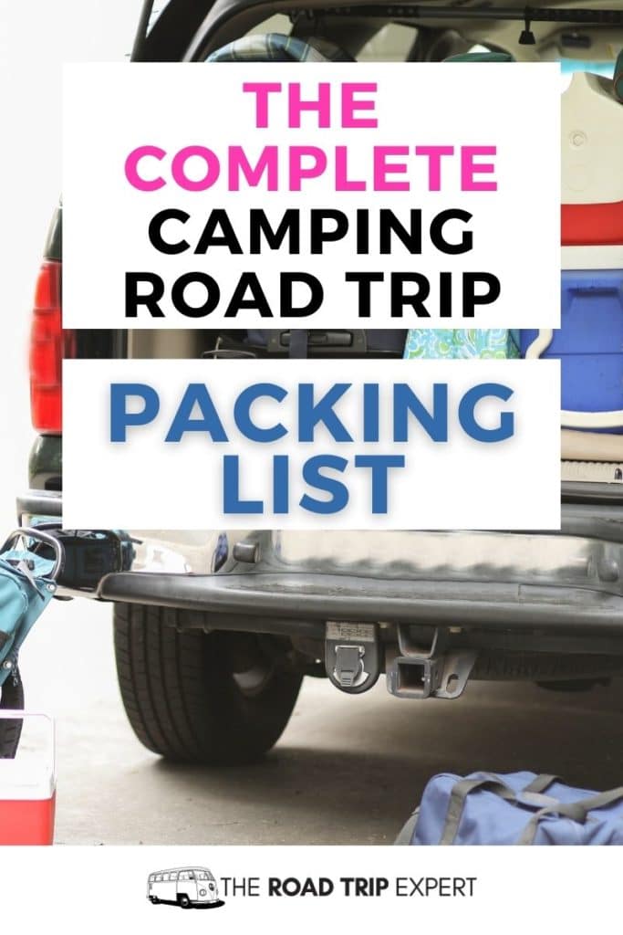 road trip camping packing list pinterest pin