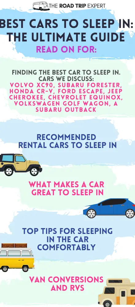 best cars to sleep in infographic