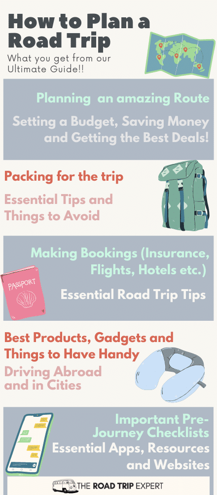 how to plan a road trip infographic