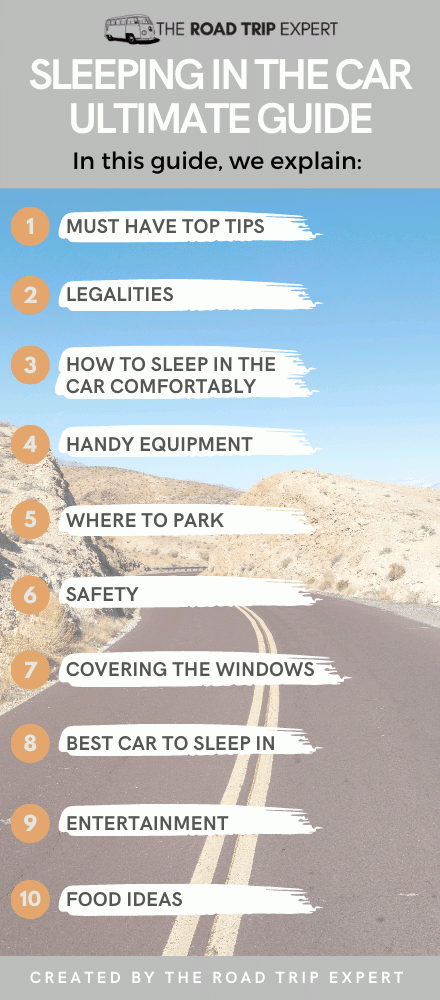 sleeping in the car infographic