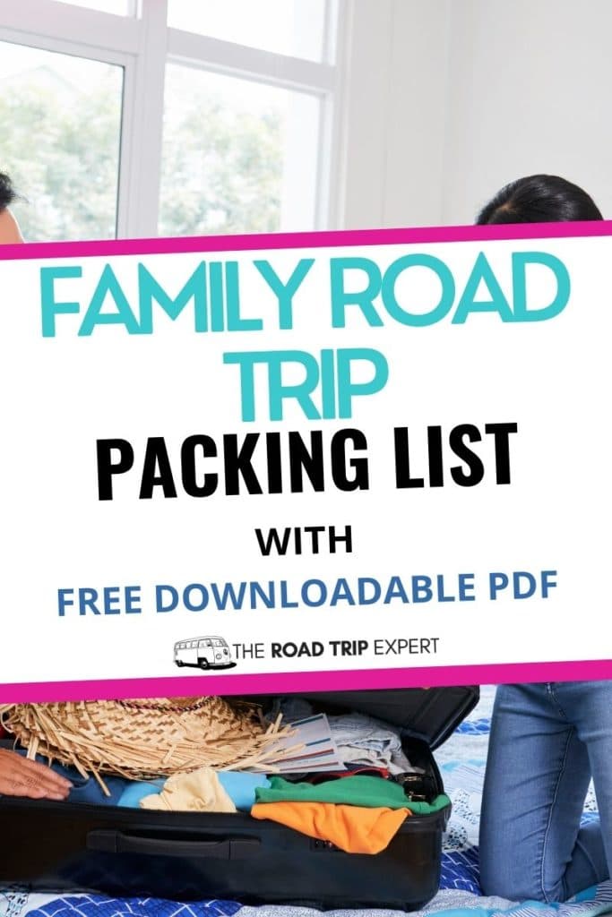 family road trip packing list pinterest pin