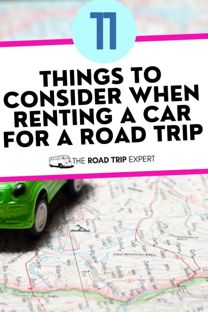 renting a car for a road trip pinterest pin