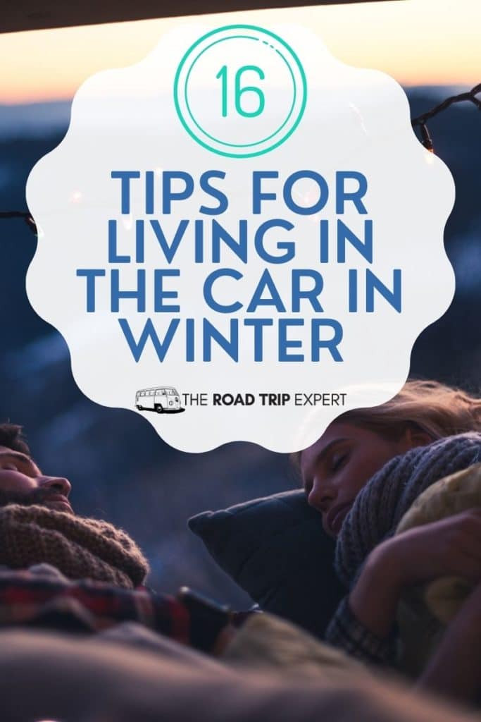 Living in the car in winter pinterest pin