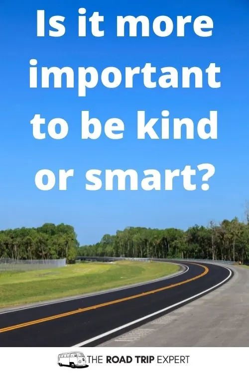 Road trip question for couples about being smart or kind