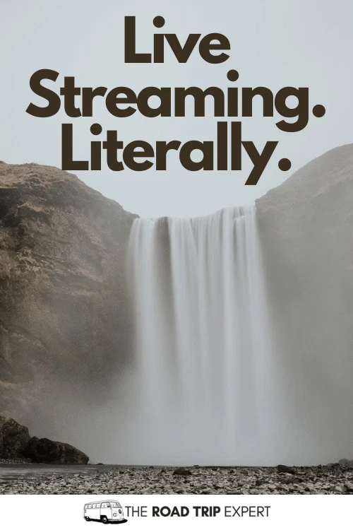 captions about waterfalls