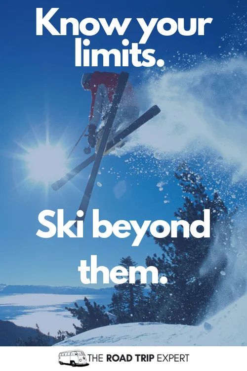 skiing caption
