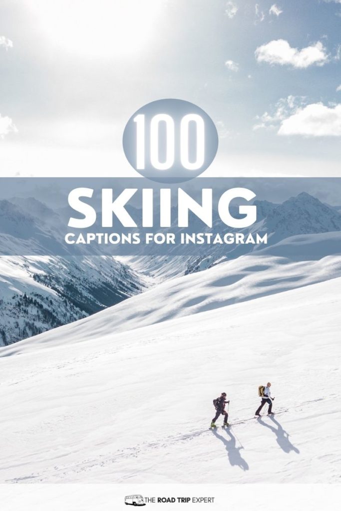 skiing captions for Instagram pinterest pin