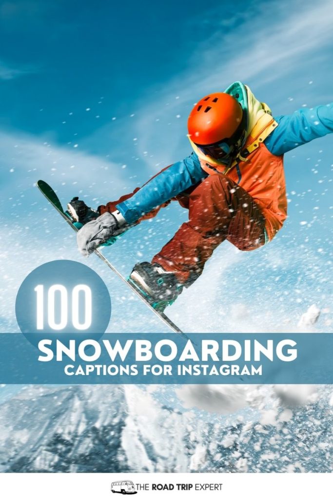 snowboarding captions for Instagram pinterest pin