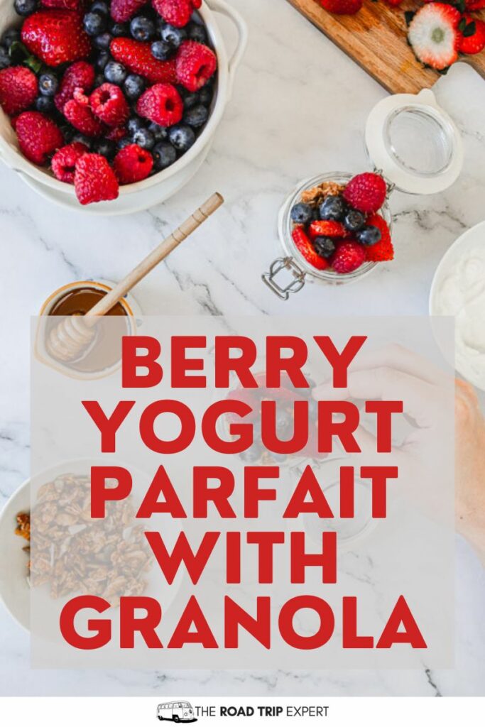 Berry Yogurt Parfait With Granola Pinterest pin