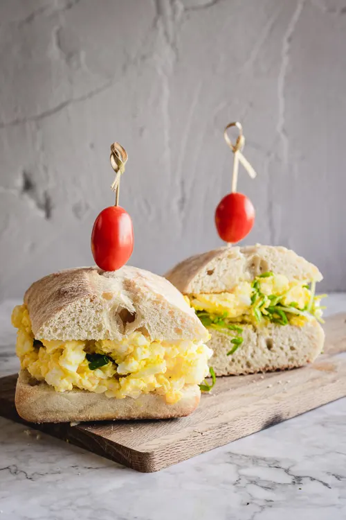 side view of Egg Salad Sandwich