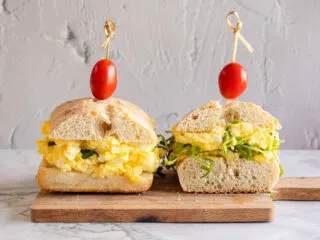 side view of Egg Salad Sandwich.