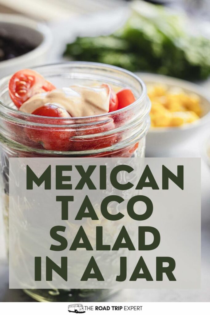 Mexican Taco Salad in a Jar Pinterest pin