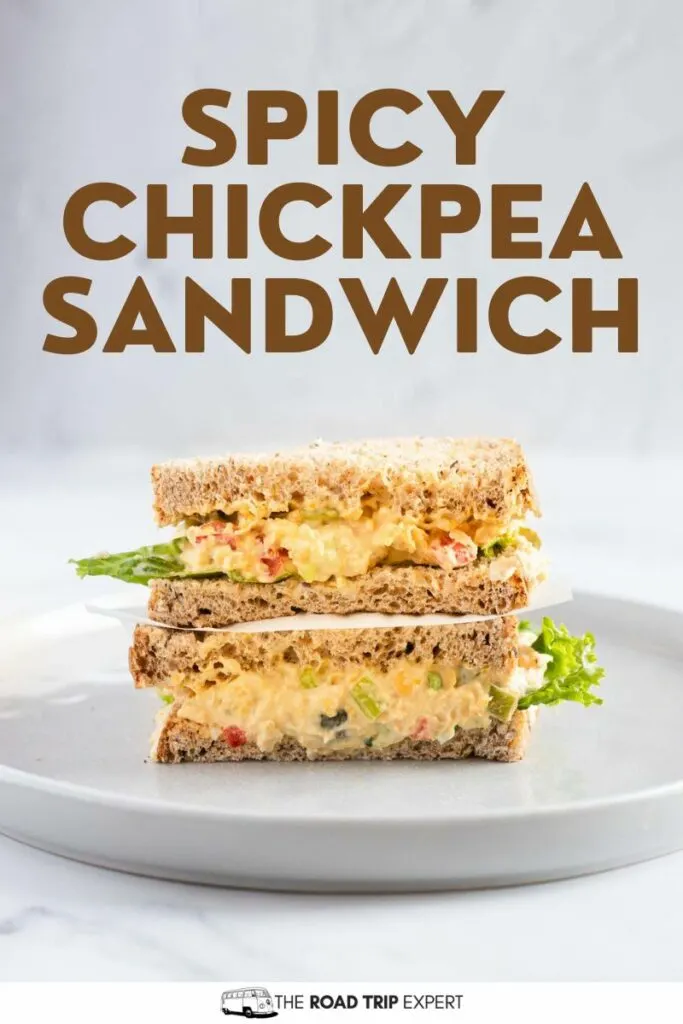Spicy Chickpea Sandwich Pinterest pin