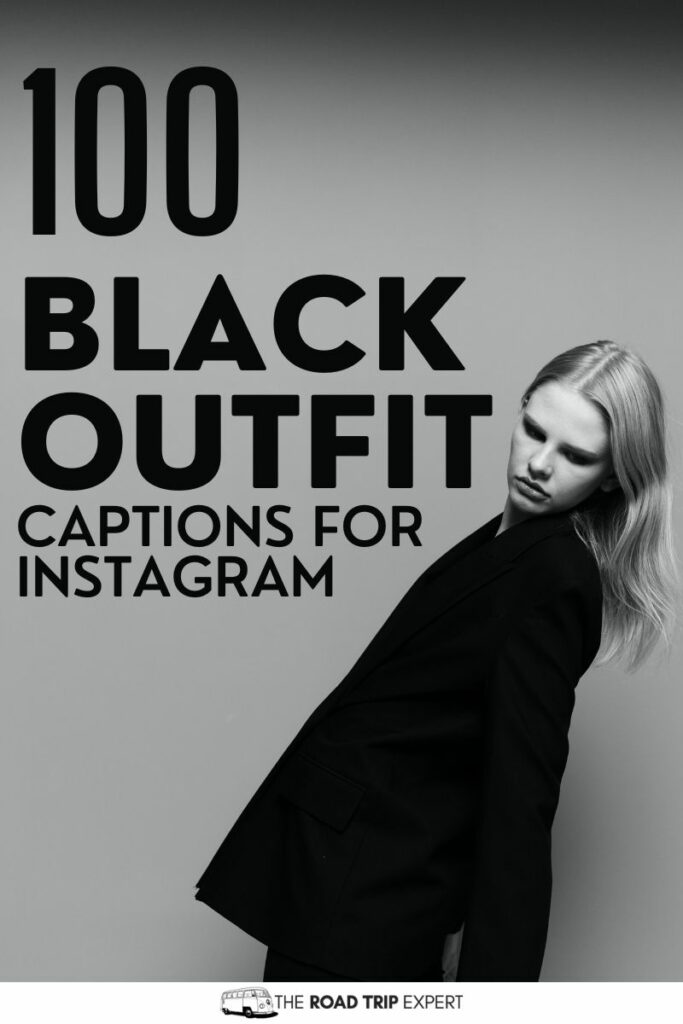 Black Outfit Captions for Instagram pinterest pin