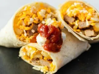 Make-Ahead Breakfast Burrito with Salsa and Sour Cream featured image