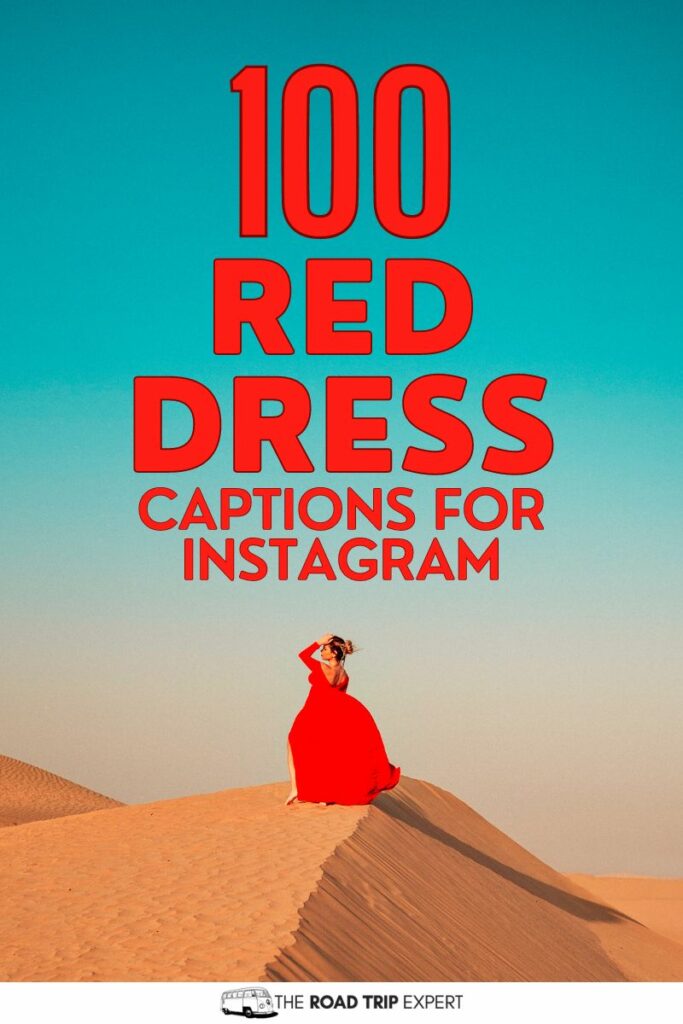 Red Dress Captions for Instagram pinterest pin